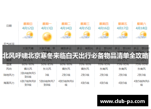 北风呼啸北京寒冬来临白天出行必备物品清单全攻略