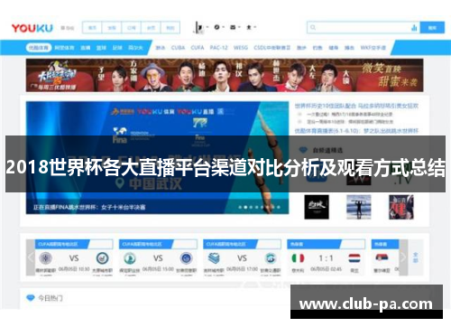 2018世界杯各大直播平台渠道对比分析及观看方式总结